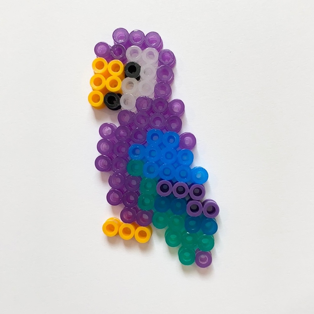 Perler Beads Parrot Figure. New